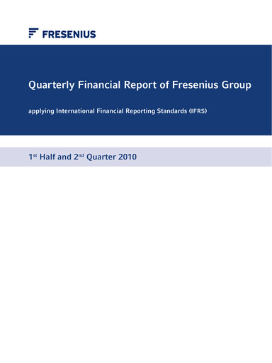Thumbnail Fresenius Half-year Report 2010-h1