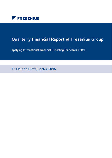 Thumbnail Fresenius Half-year Report 2016-h1