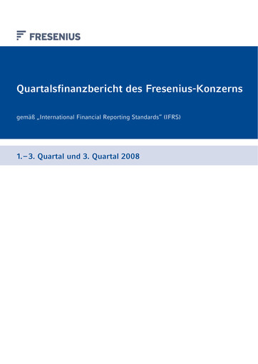 Thumbnail Fresenius Quarterly Report 2008-q3