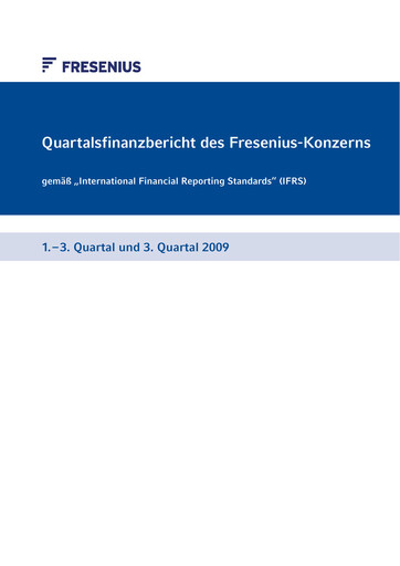 Thumbnail Fresenius Quarterly Report 2009-q3