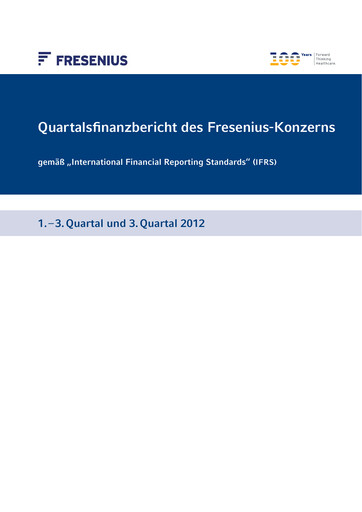 Thumbnail Fresenius Quarterly Report 2012-q3