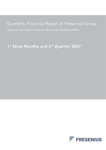 Thumbnail Fresenius Quarterly Report 2007-q3