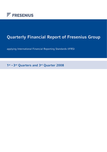 Thumbnail Fresenius Quarterly Report 2008-q3