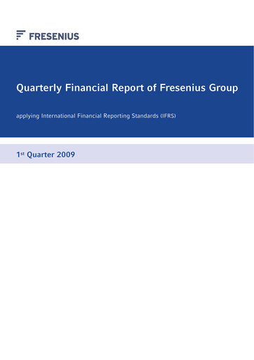 Thumbnail Fresenius Quarterly Report 2009-q1