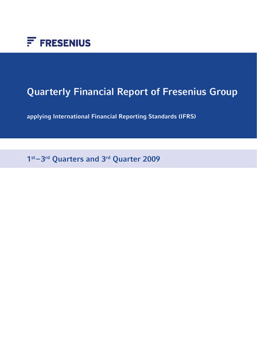 Thumbnail Fresenius Quarterly Report 2009-q3