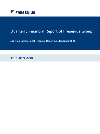 Thumbnail Fresenius Quarterly Report 2010-q1