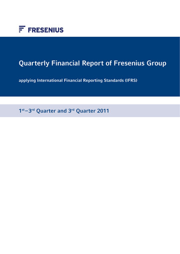 Thumbnail Fresenius Quarterly Report 2011-q3