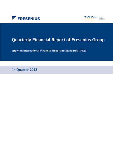 Thumbnail Fresenius Quarterly Report 2013-q1