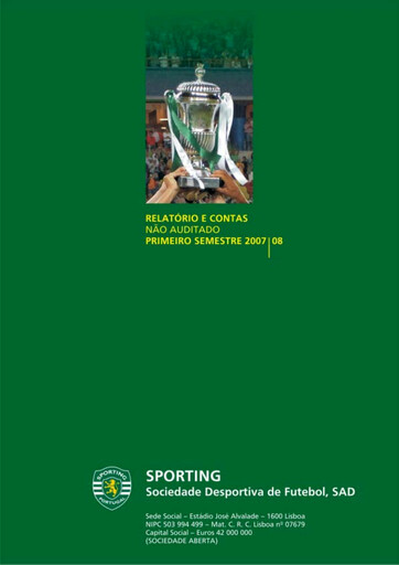 Thumbnail Sporting Clube de Portugal Half-year Report 2007-2008