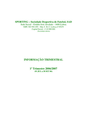 Thumbnail Sporting Clube de Portugal Quarterly Report 2006-2007-q1