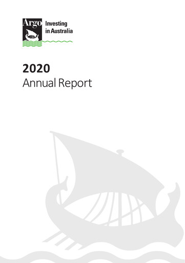 Thumbnail Argo Investments Annual Report 2020