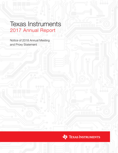 Miniature Texas Instruments Rapport annuel 2017