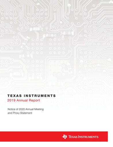 Miniature Texas Instruments Rapport annuel 2019