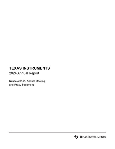 Miniature Texas Instruments Rapport annuel 2024