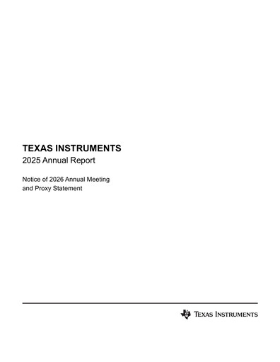 Miniature Texas Instruments Rapport annuel 2025