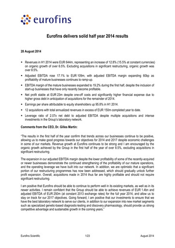 Thumbnail Eurofins Scientific Half-year Report 2014-h1