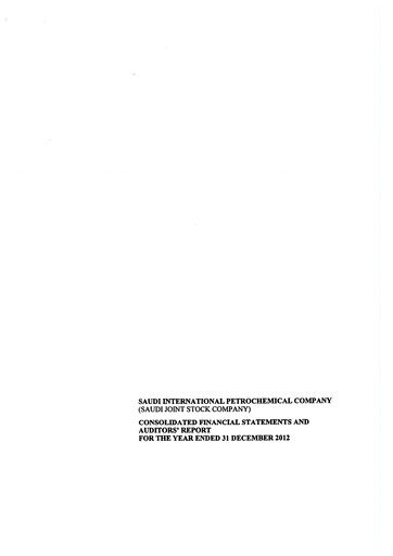 Thumbnail Saudi International Petrochemical Company (Sipchem) Financial Statement 2012