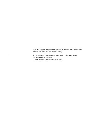 Thumbnail Saudi International Petrochemical Company (Sipchem) Financial Statement 2014