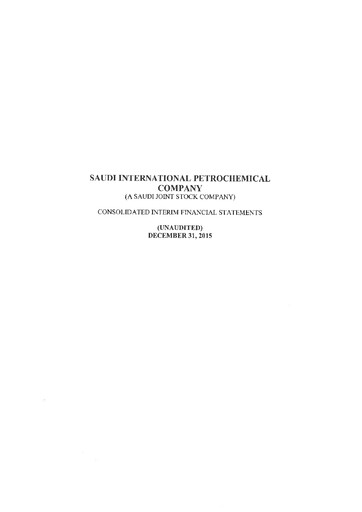 Thumbnail Saudi International Petrochemical Company (Sipchem) Financial Statement 2015