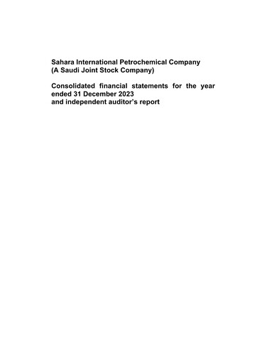 Thumbnail Saudi International Petrochemical Company (Sipchem) Financial Statement 2023