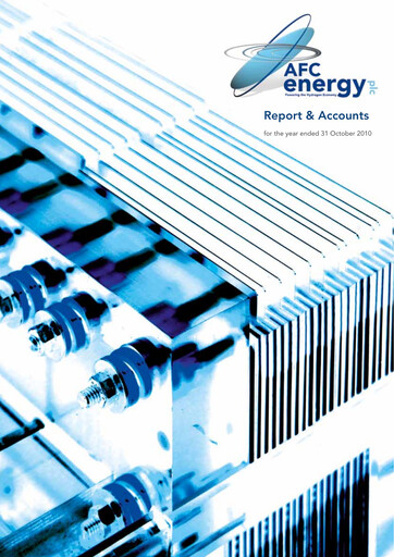 Miniature AFC Energy Rapport annuel 2010