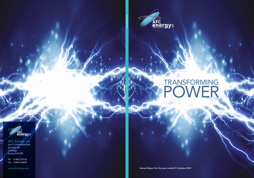 Miniature AFC Energy Rapport annuel 2013