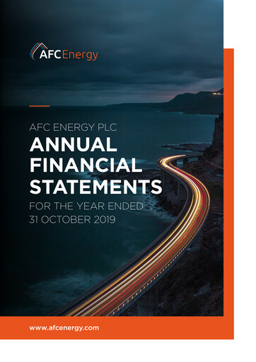 Miniature AFC Energy Rapport annuel 2019