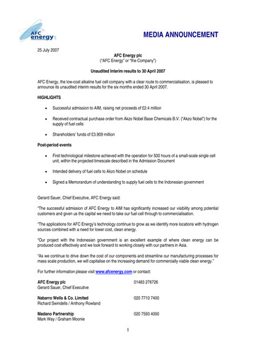 Vorschaubild AFC Energy Halbjahresbericht 2007-h1