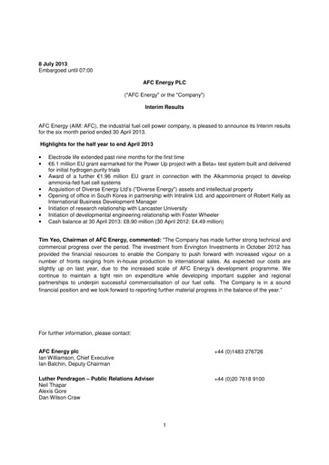 Vorschaubild AFC Energy Halbjahresbericht 2013-h1
