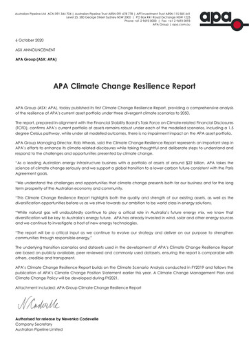 Thumbnail APA Group ESG Report 2020