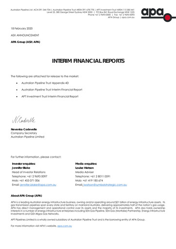 Miniature APA Group Rapport semestriel 2020-h1