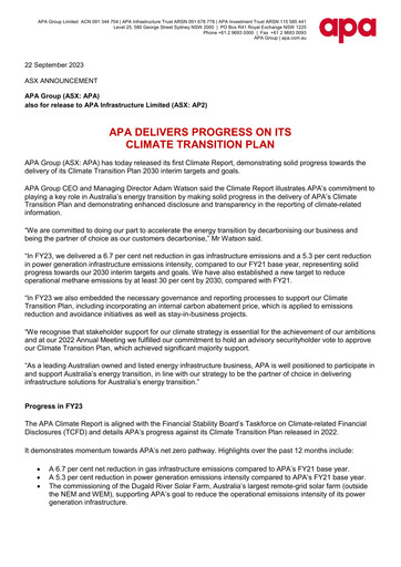 Miniature APA Group Rapport de durabilité 2023