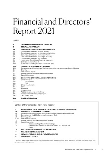 Thumbnail D'Ieteren Group Financial Report 2021