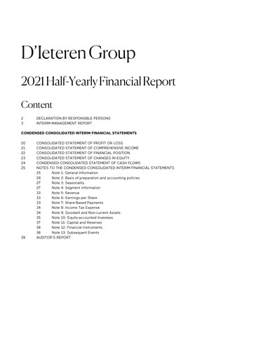 Vorschaubild D'Ieteren Group Halbjahresbericht 2021-h1