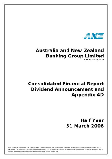 Thumbnail ANZ Bank Financial Statement 2006-h1