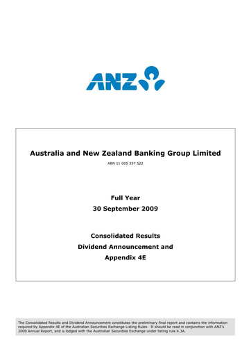 Thumbnail ANZ Bank Financial Statement 2009