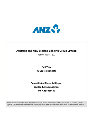 Thumbnail ANZ Bank Financial Statement 2018