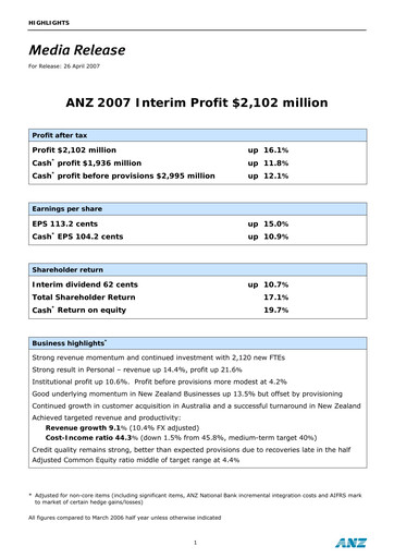 Miniature ANZ Bank Rapport semestriel 2007-h1