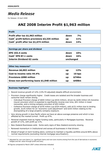 Miniature ANZ Bank Rapport semestriel 2008-h1