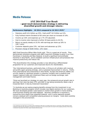 Miniature ANZ Bank Rapport semestriel 2014-h1