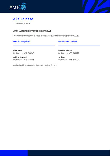 Thumbnail AMP Limited Sustainability Report 2025