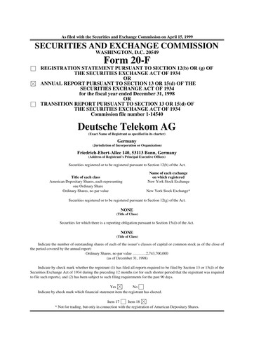 Thumbnail Deutsche Telekom Annual Report 1998