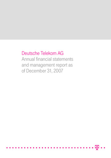 Thumbnail Deutsche Telekom Financial Statement 2007