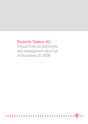 Thumbnail Deutsche Telekom Financial Statement 2008
