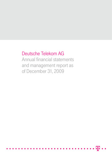Thumbnail Deutsche Telekom Financial Statement 2009