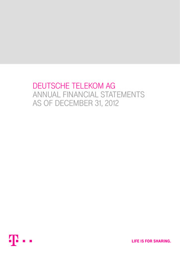 Thumbnail Deutsche Telekom Financial Statement 2012