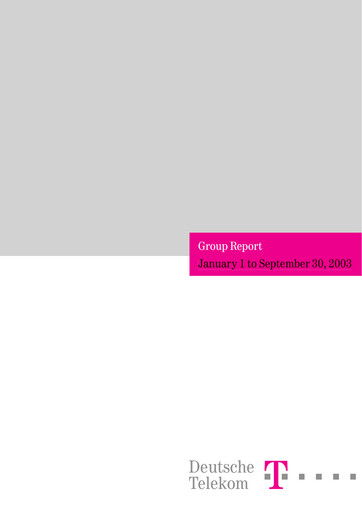 Miniature Deutsche Telekom Rapport trimestriel 2003-q3