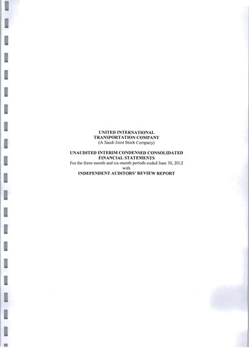 Thumbnail Budget Saudi (United International Transportation Company) Financial Statement 2012-h1