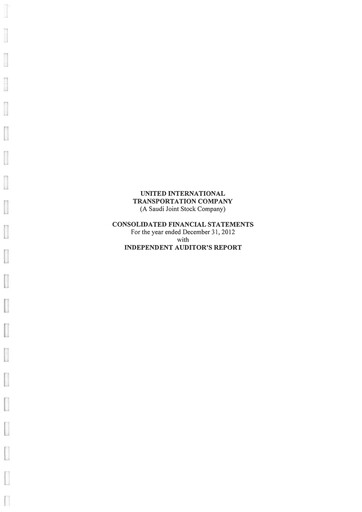 Thumbnail Budget Saudi (United International Transportation Company) Financial Statement 2012