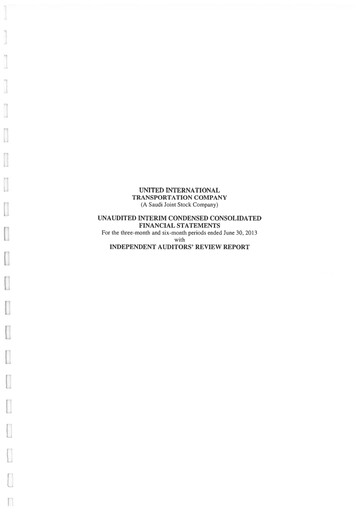 Thumbnail Budget Saudi (United International Transportation Company) Financial Statement 2013-h1